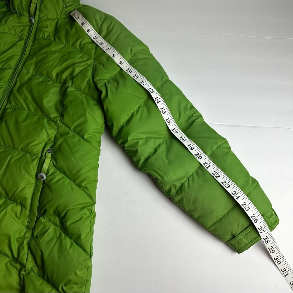 L.L. Bean Down Puffer Jacket Women's Size XS Green Insulated Hood Winter Outdoor - Picture 7 of 10